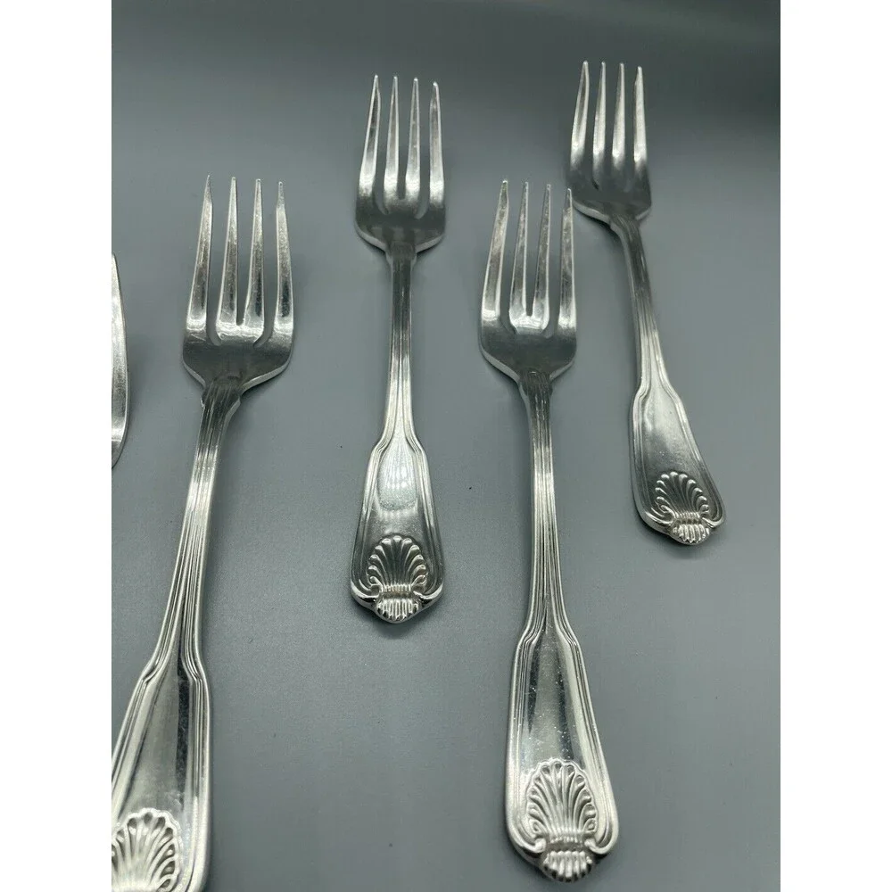 Towle Boston Shell‎ Silverplate Lot of 7 Salad Forks